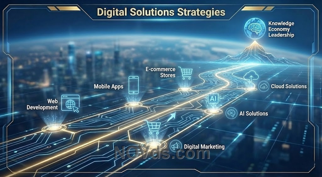 استراتيجيات الحلول الرقمية: خارطة الطريق نحو الريادة في عصر الاقتصاد المعرفي